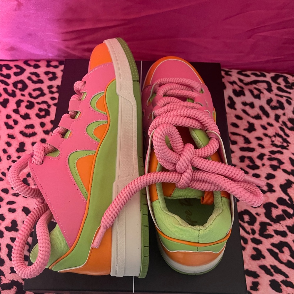 Cape Robbin Pink and Green Athletic Shoes